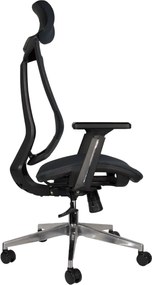 BF9600 Πολυθρόνα Γραφείου Διευθυντή, Βάση Αλουμινίου, Ύφασμα Μαύρο   1τμχ