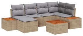 vidaXL Σετ Καναπέ Κήπου 7 pcs μπεζ και ανοιχτό γκρι 264 x 154 x 85 εκ.