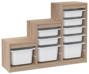 CHEST OF DRAWERS SANI  MELAMINE IN SONAMA-WHITE P.E. DRAWERS 132,3x29,6x93H cm.