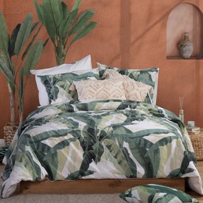 Σεντόνια Tropicana Με Λάστιχο (Σετ 3τμχ) Green Nef-Nef Single 100x235cm 100% Cotton