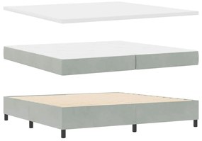 vidaXL Κρεβάτι Box Spring LED με Στρώμα Ανοιχτό γκρι 200 x 200 cm