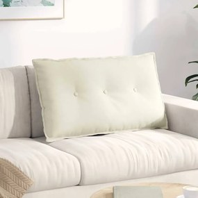 vidaXL Μαξιλάρι Πλάτης Κρεμ 80 x 50 cm Υφασμάτινο Κορντουρά