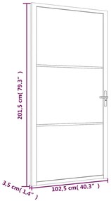 vidaXL Εσωτερική Πόρτα 102,5x201,5 εκ. Λευκή ESG Γυαλί και Αλουμίνιο