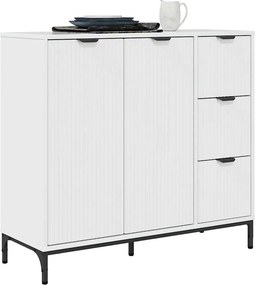 vidaXL Πλαϊνό γραφείο Υψηλής γυαλάδας λευκό 89,5 x 33 x 82 εκ.