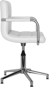vidaXL Καρέκλες Τραπεζαρίας Περιστρεφόμενες 2 τεμ. Λευκές Δερματίνη