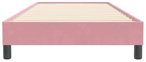 vidaXL Box Spring κρεβάτι χωρίς στρώμα ροζ 100x220 cm Βελούδινο
