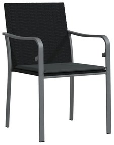 vidaXL Σετ Τραπεζαρίας Κήπου 5 τεμ. Συνθ. Ρατάν / Ατσάλι με Μαξιλάρια