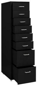 vidaXL Αρχειοθήκη Φορητή Μαύρη 28 x 41 x 109 εκ. Μεταλλική