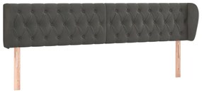Κεφαλάρι με Πτερύγια Σκούρο Γκρι 203x23x78/88 εκ. Βελούδινο 3117547