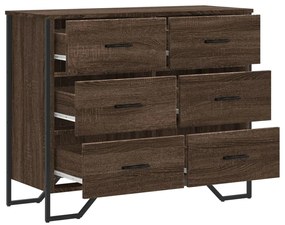 vidaXL Συρταριέρα Καφέ Δρυς 91x35,5x74,5 εκ. από Επεξεργ. Ξύλο