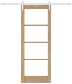 vidaXL Συρόμενη Πόρτα ORKDAL Καφέ 78 x 202 εκ. Μασίφ ξύλο πεύκου