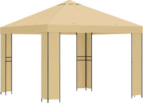 vidaXL Κιόσκι 3 x 3 m Κρεμ Πολυεστέρας και Χάλυβας 190 gsm