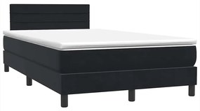 vidaXL Κρεβάτι Boxspring με Στρώμα Μαύρο 1120x210 εκ. Βελούδινο