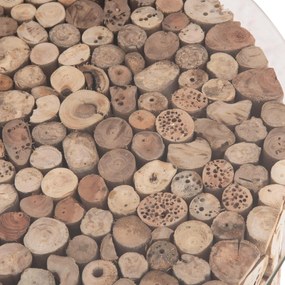 Τραπεζάκι σαλονιού SPARROW C9963 Στρόγγυλο Driftwood - Γυαλί Φ65x51,5Υ εκ. 65x65x51.5 εκ.