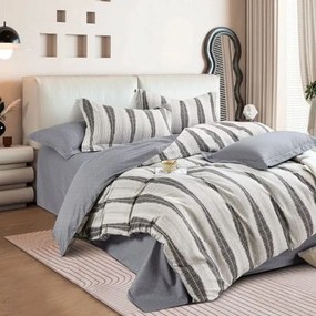 Beauty Home Σετ πάπλωμα υπέρδιπλο Art 12288 Adamantia 220x240 Εκού,Ανθρακί