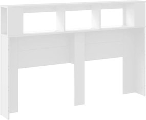 vidaXL Κεφαλάρι Κρεβατιού με LED Λευκό 160x18,5x103,5 εκ Επεξεργ. Ξύλο