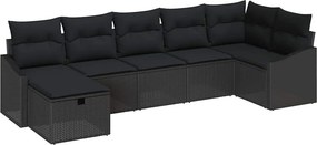 vidaXL Σετ Καναπέ με μαξιλάρι 7 pcs συνθετικό ρατάν
