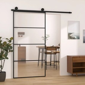 vidaXL Συρόμενη Πόρτα με Μηχανισμό 102,5x205 εκ. Γυαλί ESG &amp; Αλουμίνιο
