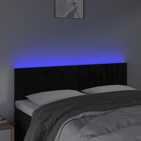 Κεφαλάρι Κρεβατιού LED Μαύρο 144x5x78/88 εκ. Βελούδινο 3121900