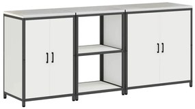 vidaXL Σετ Αποθήκευσης Κουζίνας με ράφι 3 pcs Λευκό 210 x 50 x 92 εκ