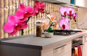Αυτοκόλλητη φωτοταπετσαρία για όμορφη ορχιδέα κουζίνας - 180x60