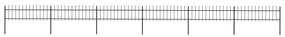 vidaXL Κάγκελα Περίφραξης με Λόγχες Μαύρα 10,2 x 0,6 μ. από Χάλυβα