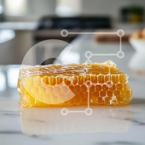 Σετ των 2 Intra Συλλεκτικό Ξύλινο Παζλ Plywood 4mm - Κοντινό πλάνο της κηρήθρας σε μαρμάρινο πάγκο Σε Ξύλινο Κουτί - Διαστάσεις: 10x10 cm – 25 κομμάτια