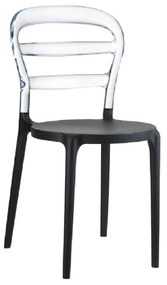Καρέκλα Bibi Black-Clear 32-0044  42X50X85cm Siesta PC,PP
