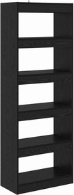 vidaXL Βιβλιοθήκη Μαύρη δρυς 60 x 30 x 166 εκ Επεξεργασμένο ξύλο