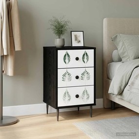 vidaXL Κομοδίνο HANAU Μαύρη Δρυς 36 x 33 x 61 εκ. Επεξεργασμένο Ξύλο