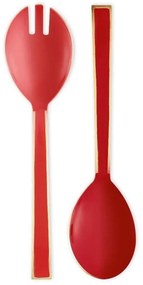 Κουταλοπίρουνο Σαλάτας SLPIP51061024 Enamelled Blushing Birds Σετ 2τμχ Red Pip Studio Porcelain