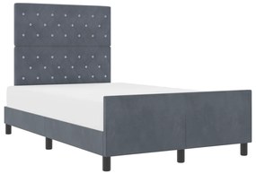vidaXL Σκελετός κρεβατιού Σκούρο Γκρι 120x200 εκ. Βελούδο