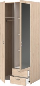 Ντουλάπα Dorm δίφυλλη με καθρέπτη-Fusiko