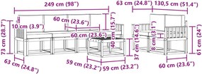 vidaXL Σειρά Καναπέ Εξωτερικού με μαξιλάρι 7 pcs Λευκό και Μπεζ
