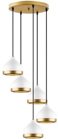 Φωτιστικό Οροφής Yildo 892OPV2136 43x43x111cm 5xE27 40W White-Gold Opviq