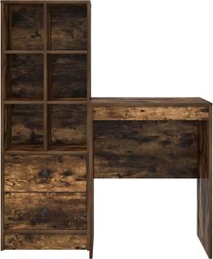 vidaXL Γραφείο με συρτάρι 2 pcs Καπνιστό Δρύς