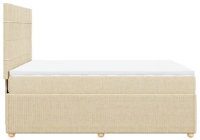 Κρεβάτι Boxspring με Στρώμα Κρεμ 160x200 εκ. Υφασμάτινο - Κρεμ