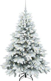 vidaXL Τεχνητό Χριστουγεννιάτικο Δέντρο Λευκό 150 cm ΠΕ και PVC