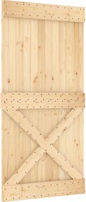 vidaXL Συρόμενη Πόρτα Φυσικό και Λευκό 100 x 210 cm