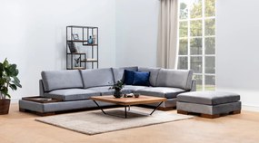 Corner Sofa Tulip Corner Right With Pouf - Dark Grey Dark Grey