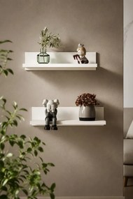 Σετ 2 τεμαχίων λευκή ραφιέρα τοίχου Λευκό 40x10x10 cm
