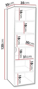 Επιτοίχιο ντουλάπι μπάνιου Merced D100, Μαύρο, Τοίχου, Ο αριθμός των θυρών: 1, 120x35x35cm, 26 kg | Epipla1.gr