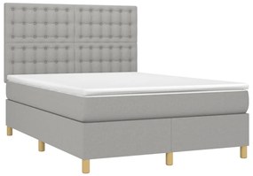 ΚΡΕΒΑΤΙ BOXSPRING ΜΕ ΣΤΡΩΜΑ ΑΝΟΙΧΤΟ ΓΚΡΙ 140X200 ΕΚ. ΥΦΑΣΜΑΤΙΝΟ 3142657