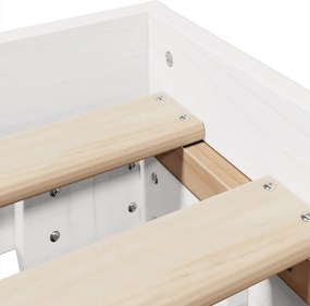 vidaXL Σκελετός Κρεβ. Χωρίς Στρώμα Λευκό 135x190 εκ Μασίφ Πεύκο