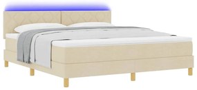 vidaXL Κρεβάτι με ελατήρια με στρώμα Κρεμ 180 x 200 cm ύφασμα