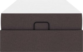 vidaXL Σκελετός κρεβατιού με στρώμα 2 pcs Ώχρα ύφασμα