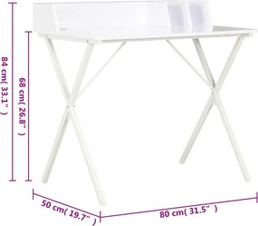 vidaXL Γραφείο Λευκό 80 x 50 x 84 εκ.