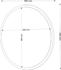 Καθρέπτης τοίχου Glob Μegapap χρώμα μαύρο 59x2x59εκ.