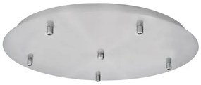 Ροζέτα Οροφής Στρογγυλή Φ40cm 5 Υποδοχές Homelighting 77-4388 Νίκελ Ματ