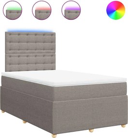 vidaXL Κρεβάτι Boxspring με Στρώμα Taupe 120x200 εκ. Υφασμάτινο